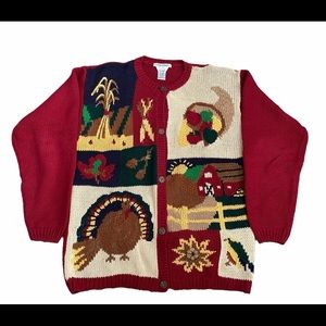Vintage Robin Sinkler Harvest Thanksgiving Sweater